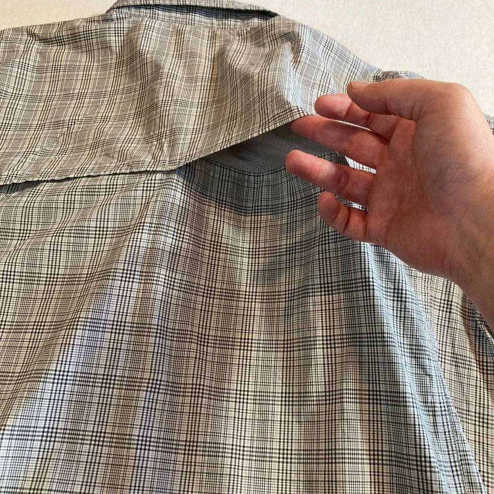 The‎ North Face Mens XXL Plaid Hiking Shirt Grey Long Sleeve Ventilated 2 Pocket
